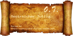 Oestreicher Tullia névjegykártya